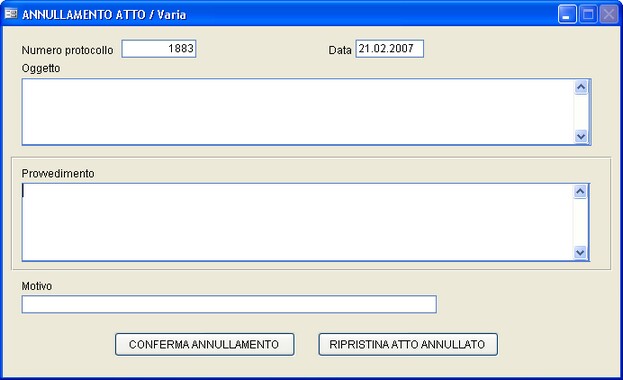 maschera annullamento atto
